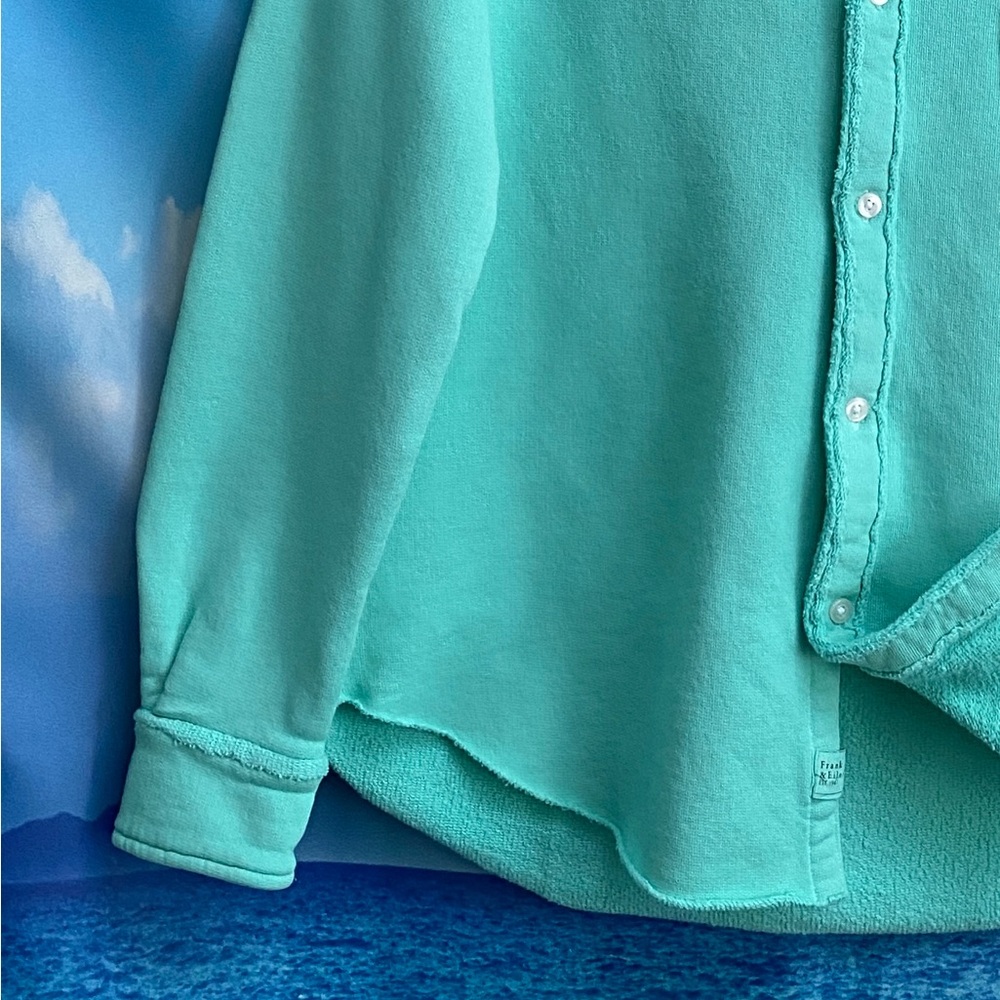 Frank & Eileen Eileen Button-Up Shirt TRIPLE FLEECE Size: S Spearmint - Picture 7 of 15